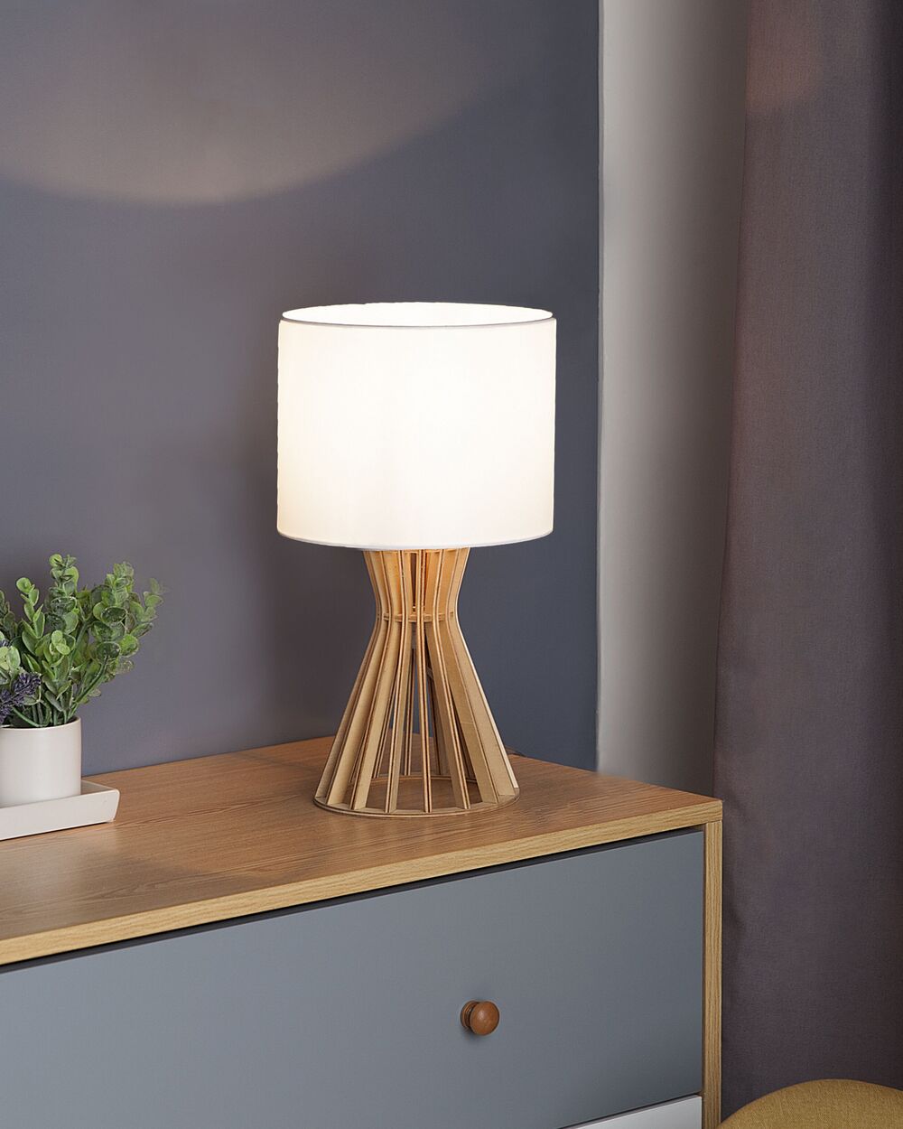Bordlampe CARRION Brun/hvid