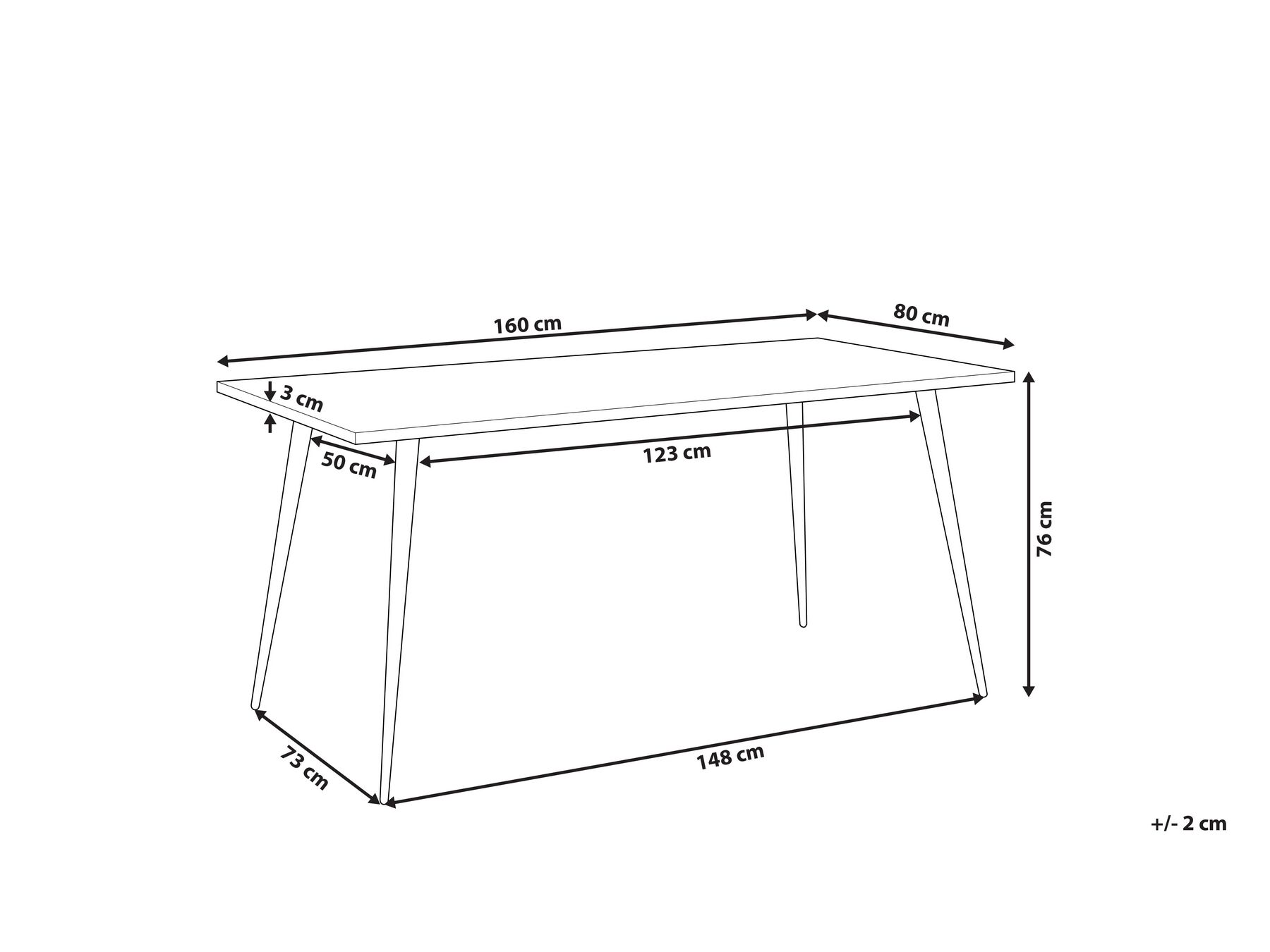 Dining Table SANTIAGO Grey Concrete Effect 160 cm 80 cm_776516