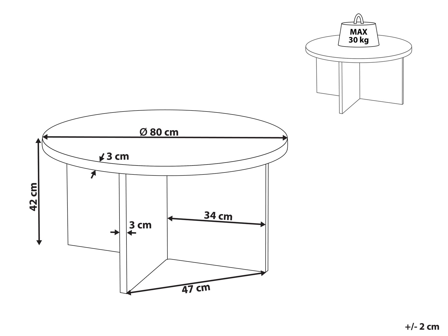 Coffee Table STANTON Grey Concrete Effect_912819