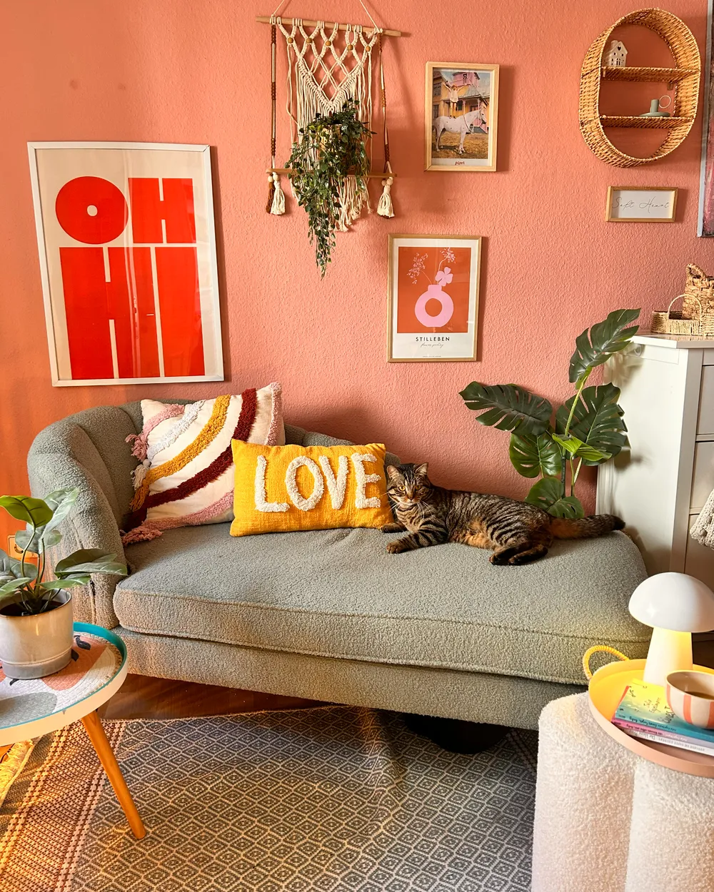 Set di 2 cuscini LOVE Cotone 30 x 50 cm Giallo_976464