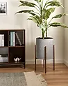 Elevated Plant Pot AUBRIETA 31 cm Metal Light Grey