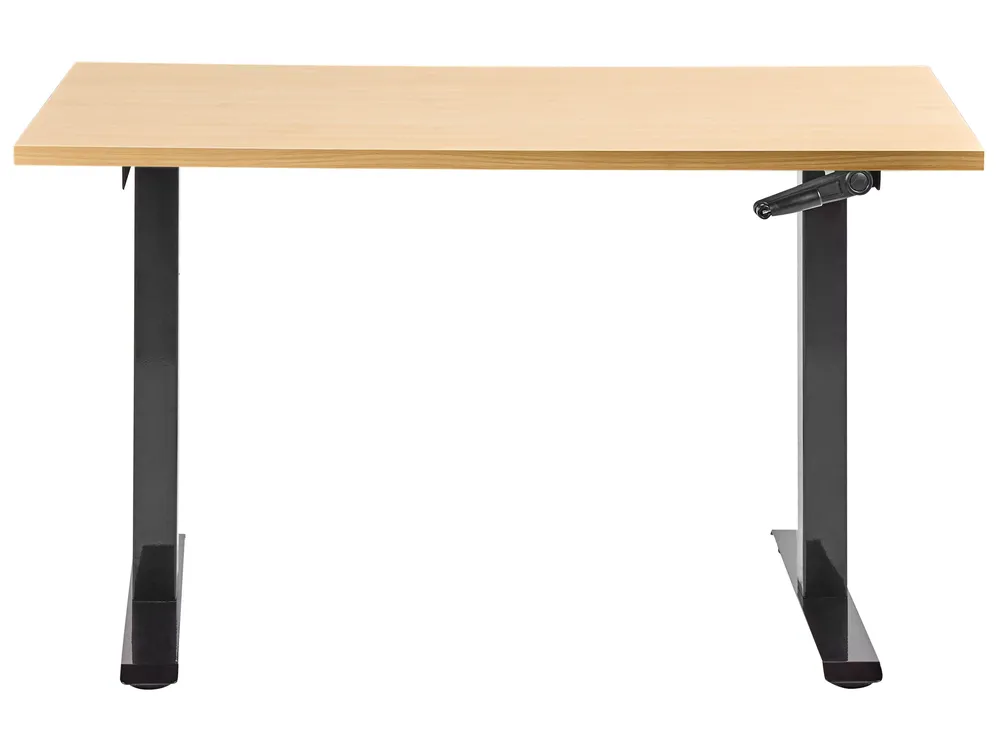 Biurko regulowane manualnie DESTINES 120 cm 72 cm Czarny/ jasny brąz_1000538