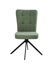 Set of 2 Dining Chairs Swivel RYAN Boucle Light Green_1042444