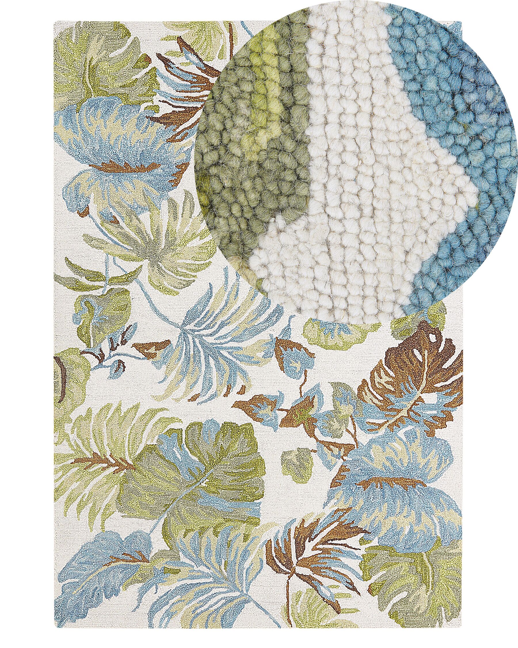Vlněný koberec se vzorem listů 140 x 200 cm vícebarevný KINIK_830805