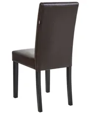 Set of 2 Dining Chairs BROADWAY Faux Leather Dark Brown_744297