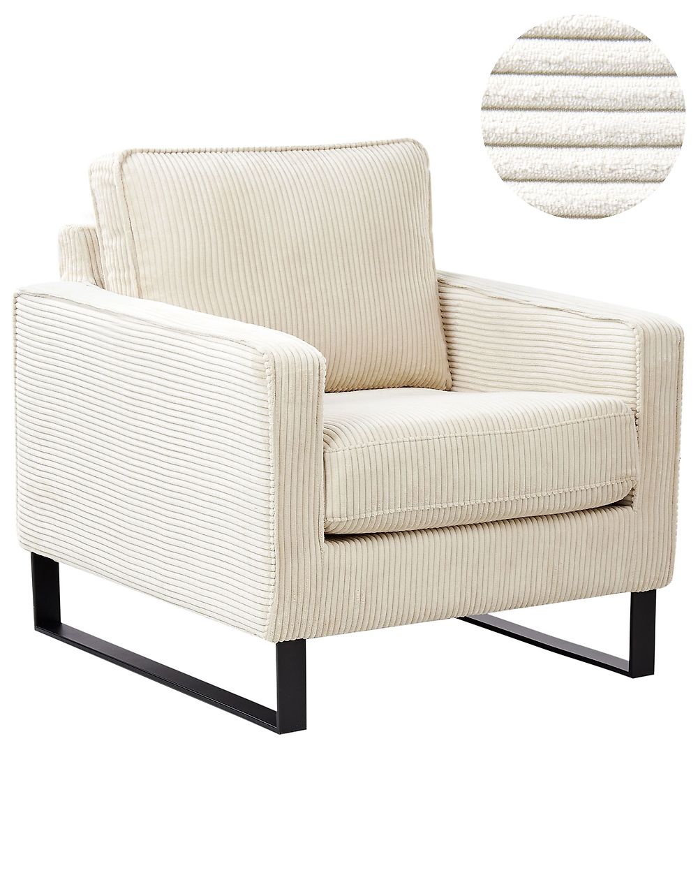 Poltrona VIND Velluto a coste Beige chiaro