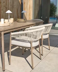 Garden Dining Table FLAVIA 185 cm 96 cm Metal Brown_1050258