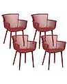 Set of 4 Garden Chairs PESARO Red