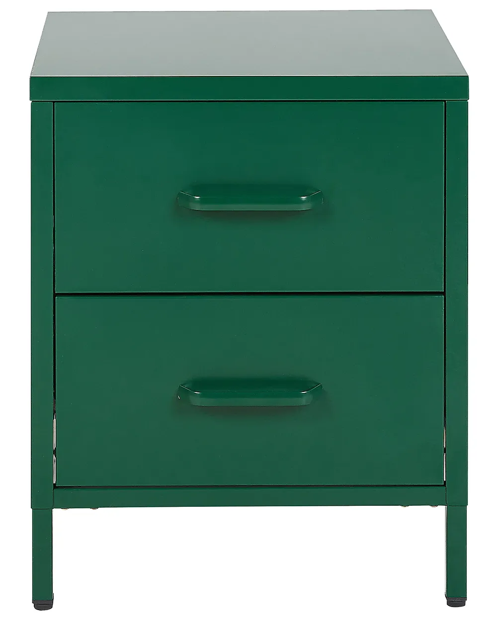 MEUBLE COSY Table De Chevet Métal Industriel Avec Porte Et Étagères - Vert Clair 40x40x57cm