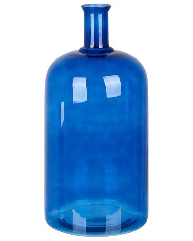 Glass Flower Vase 45 cm Blue KORMA