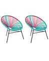 Lot de 2 chaises de jardin bleu et rose ACAPULCO_717915