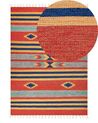 Kelim Teppich Baumwolle mehrfarbig 140 x 200 cm geometrisches Muster Kurzflor HATIS_869530