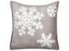 Velvet Cushion Christmas Motif 45 x 45 cm Grey MURRAYA_887935