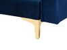 Canapé angle droite convertible en velours bleu marine 4 places avec pouf ABERDEEN_737816