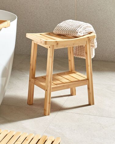 Bamboo Bathroom Stool Light Wood TREMONT