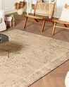 Teppich Baumwolle beige 200 x 300 cm orientalisches Muster Kurzflor MATARIM_852489