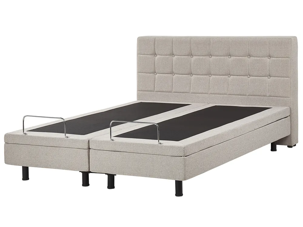 Adjustable Bed Fabric DUKE 160 x 200 cm (EU King Size) Beige_798029