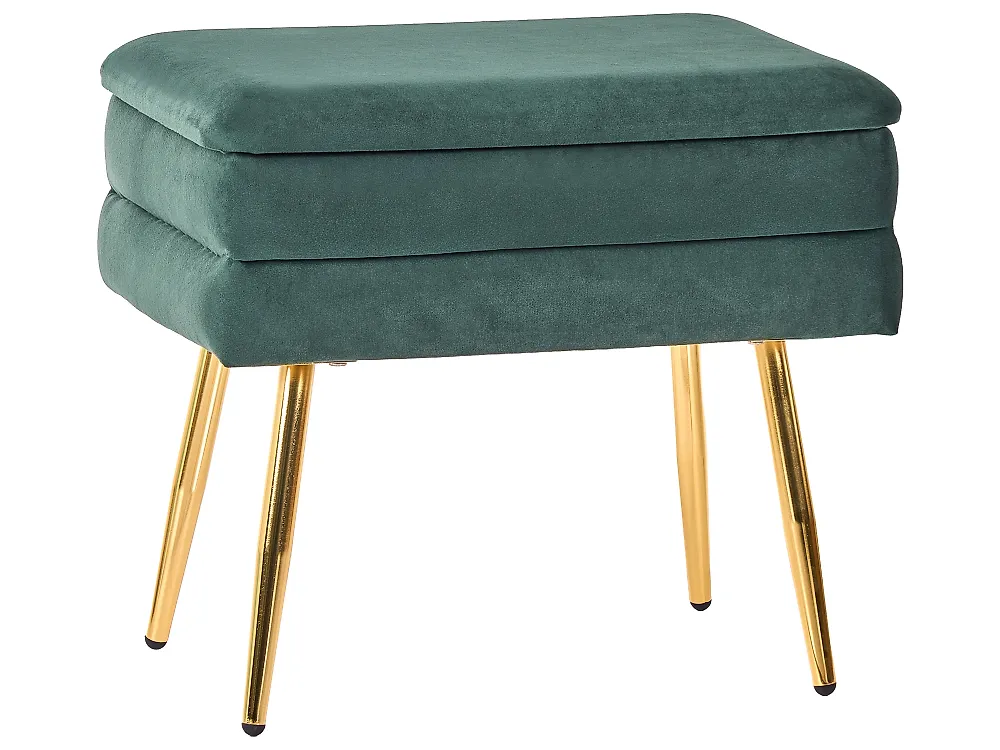 Banc de rangement rembourré ODESSA Velours Vert foncé