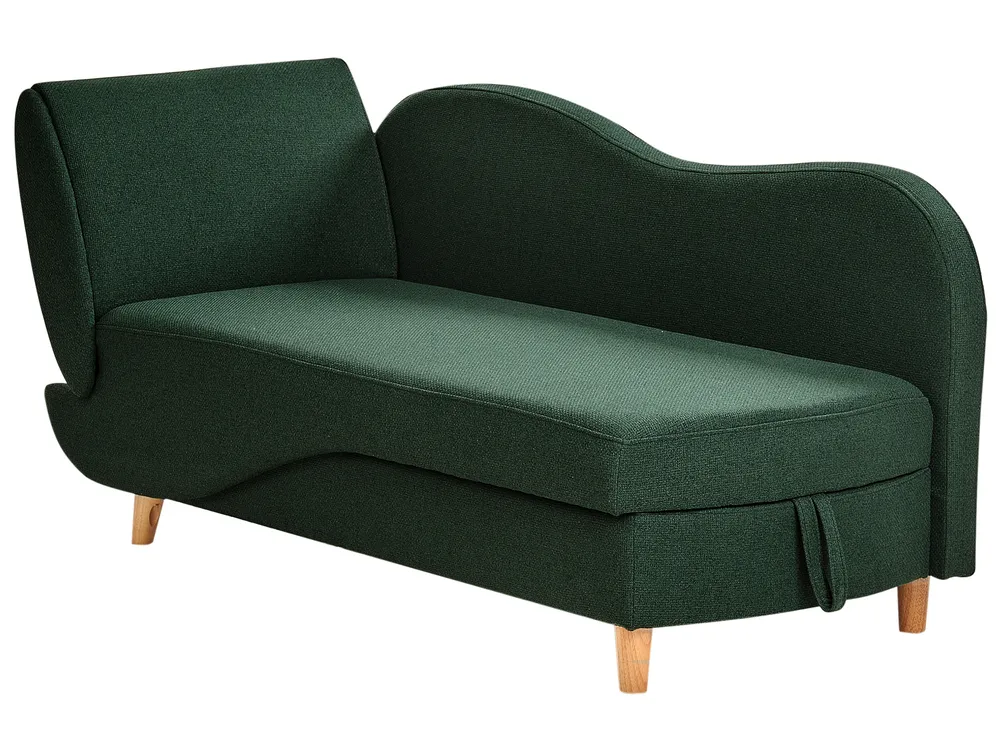 Chaise longue versione sinistra MERI con contenitore Lino sintetico Verde_937757