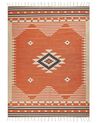 Bavlněný kelimový koberec 160 x 230 cm oranžový GAVAR_869209