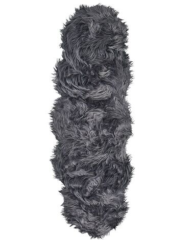Vloerkleed van imitatie schapenvacht grijs 180 x 60 cm MAMUNGARI