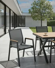 Set of 4 Garden Chairs TIANO Metal Black_1025609
