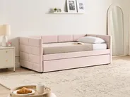 Trundle Bed Velvet CHAVONNE 90 x 200 cm (EU Single) Pink_1022019