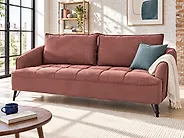 Sofa 3-Sitzer HOBRO Stoff Burgunderrot_1178984