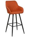 Sada 2 čalúnených barových stoličiek oranžová DARIEN_877617