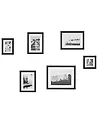 Set of 6 Photo Frames ZINARE Landscape Black