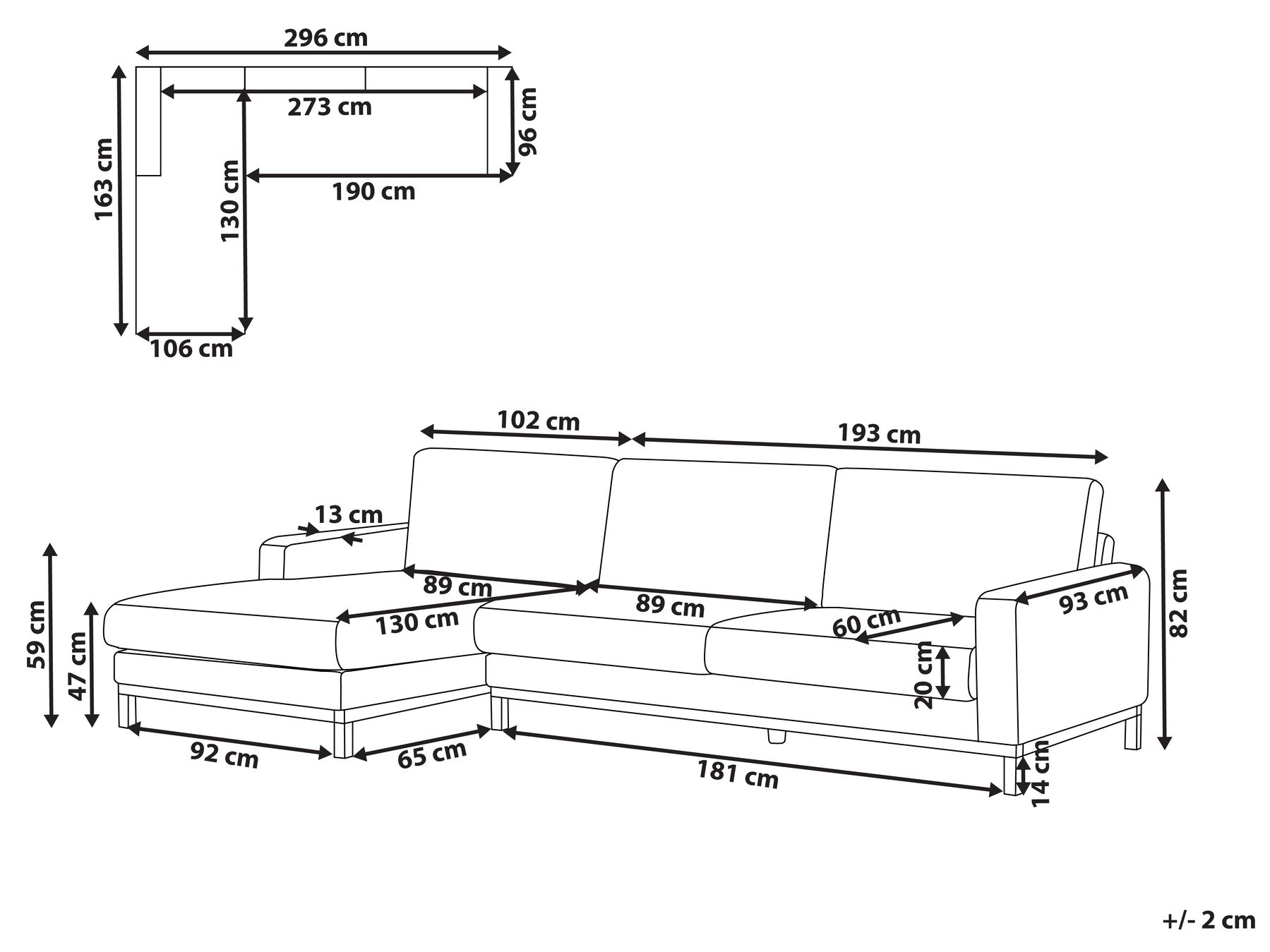 Right Hand Fabric Corner Sofa Beige SIGGARD_944904 Right Hand Fabric Corner Sofa Beige SIGGARD_944904