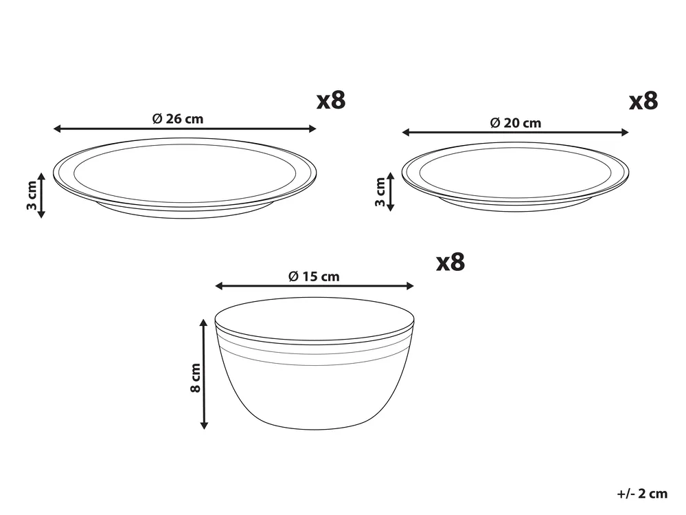 Set of 24 Dinnerware CHIVES Stoneware Light Grey_1002778