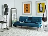Sofa Bed 3 Seater ROXEN Fabric Blue