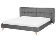 Bed Velvet SENLIS 180 x 200 cm (EU Super King) Grey_740809