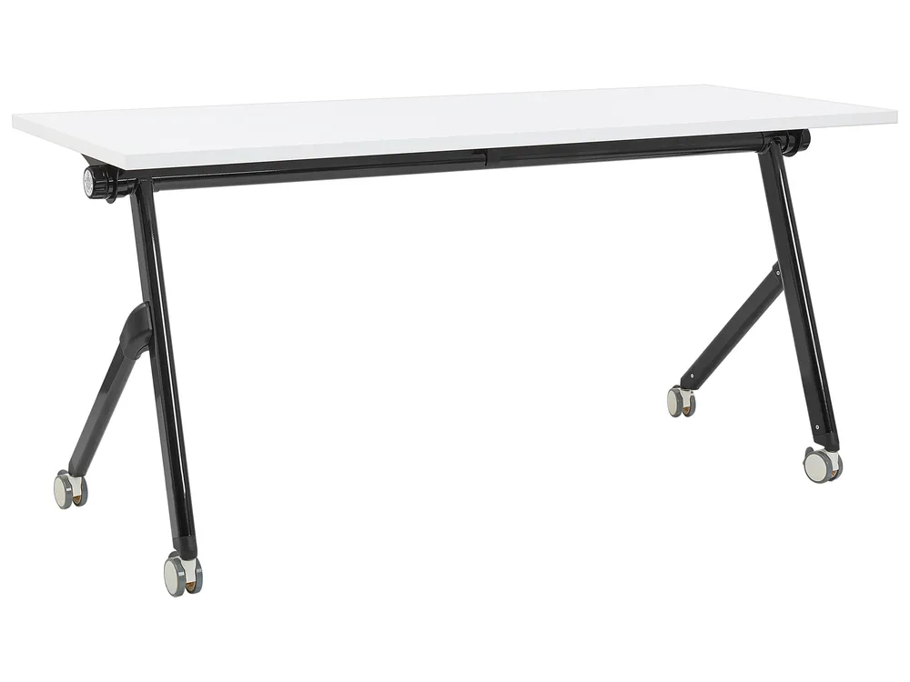 Scrivania pieghevole BENDI 160 cm 60 cm con ruote Bianco