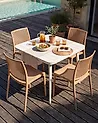 Set of 4 Garden Chairs ILLUMANI Beige