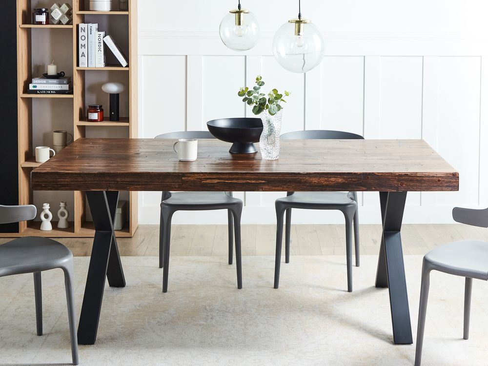 Tavolo da pranzo CLIFTON Marrone scuro 180 cm 90 cm Legno di pino