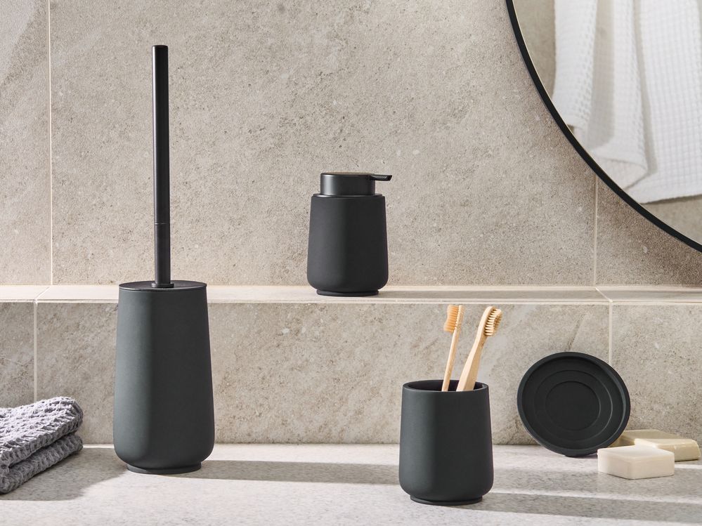 Conjunto de 4 acessórios para a casa de banho SUCHES Preto