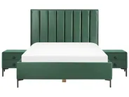 Bedroom Set SEZANNE Velvet Dark Green 160 x 200 cm (EU King Size)_892535
