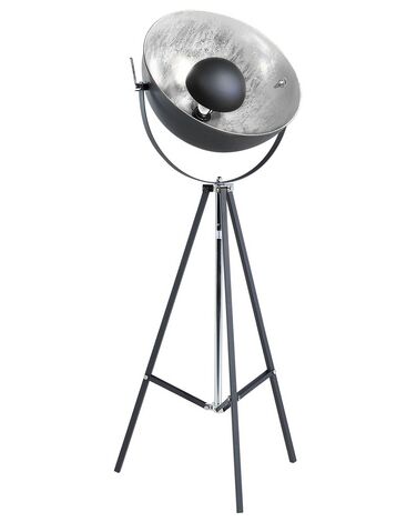 Lampa stojąca metalowa czarno-srebrna THAMES II