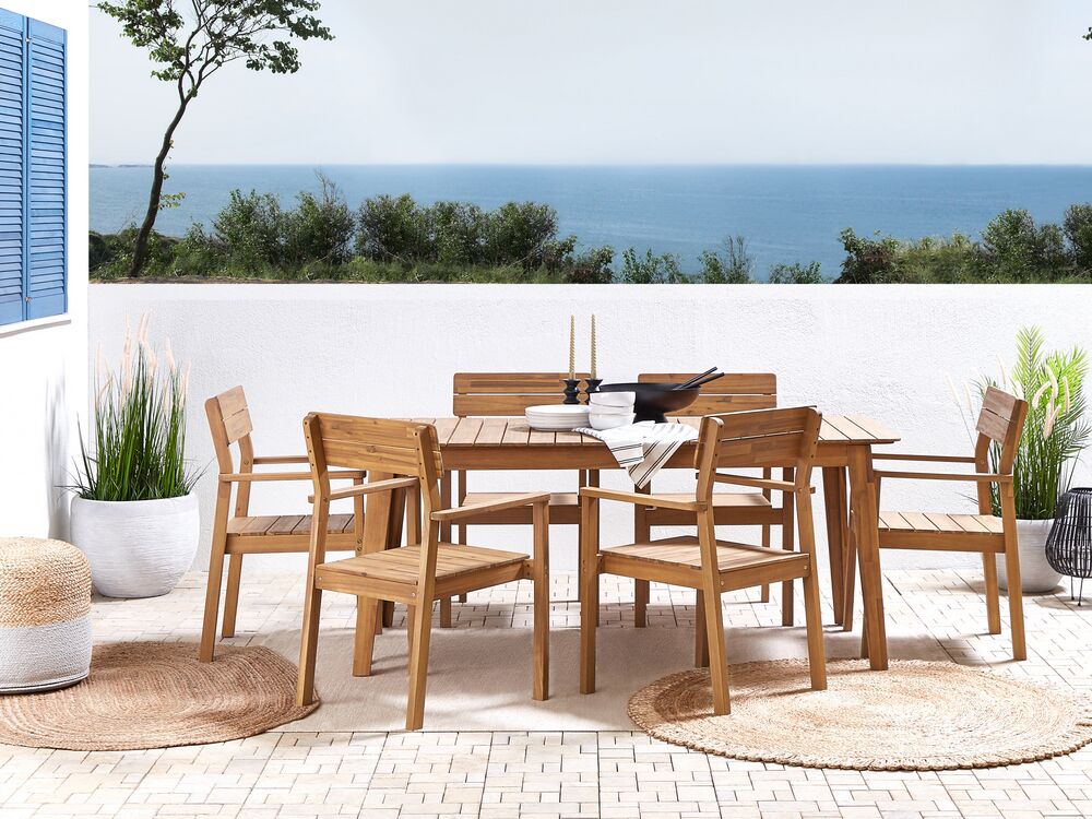 Acacia wood outdoor dining table top