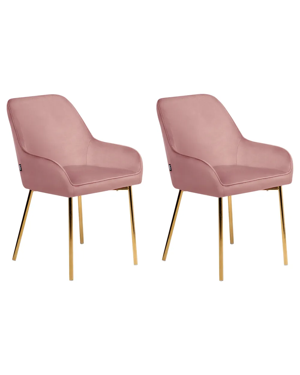 Set of 2 Dining Chairs with Corduroy Cord Fabric in Pink main image 1