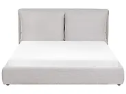 Bett mit Lattenrost Stoff BAJONNA 160 x 200 cm Hellgrau_1007183