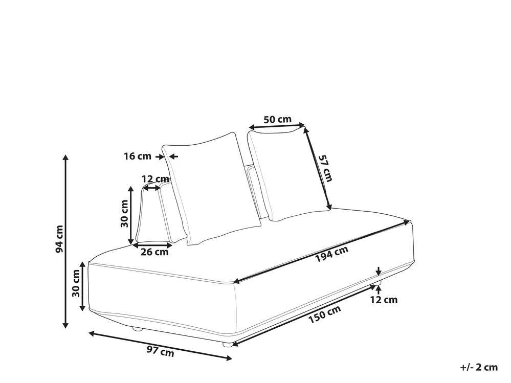 Chaise Longue SEILLANS Fabric Grey_1004498