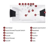 Corner Hot Tub with LED HAWES 1800 x 900 mm White_1061870