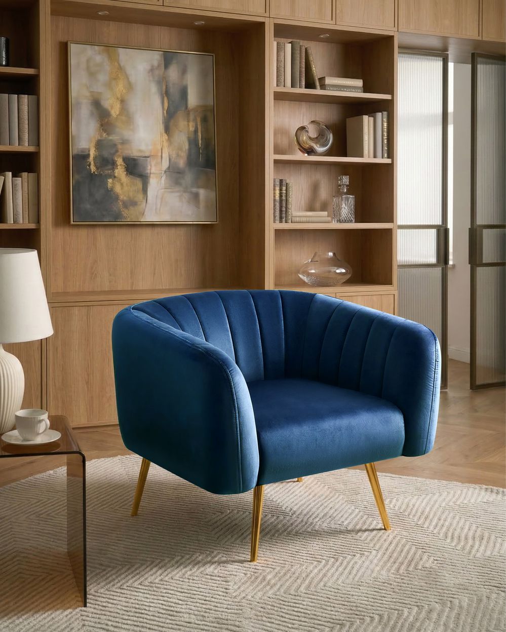 Armchair LACONIA Velvet Dark Blue