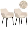 Set of 2 Dining Chairs ALDEN Boucle Light Beige
