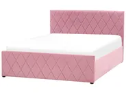 Ottoman Bed ROCHEFORT Velvet Pink 140 x 200 cm (EU Double)_857418