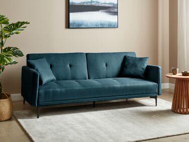 Fabric Sofa Bed Blue LUCAN