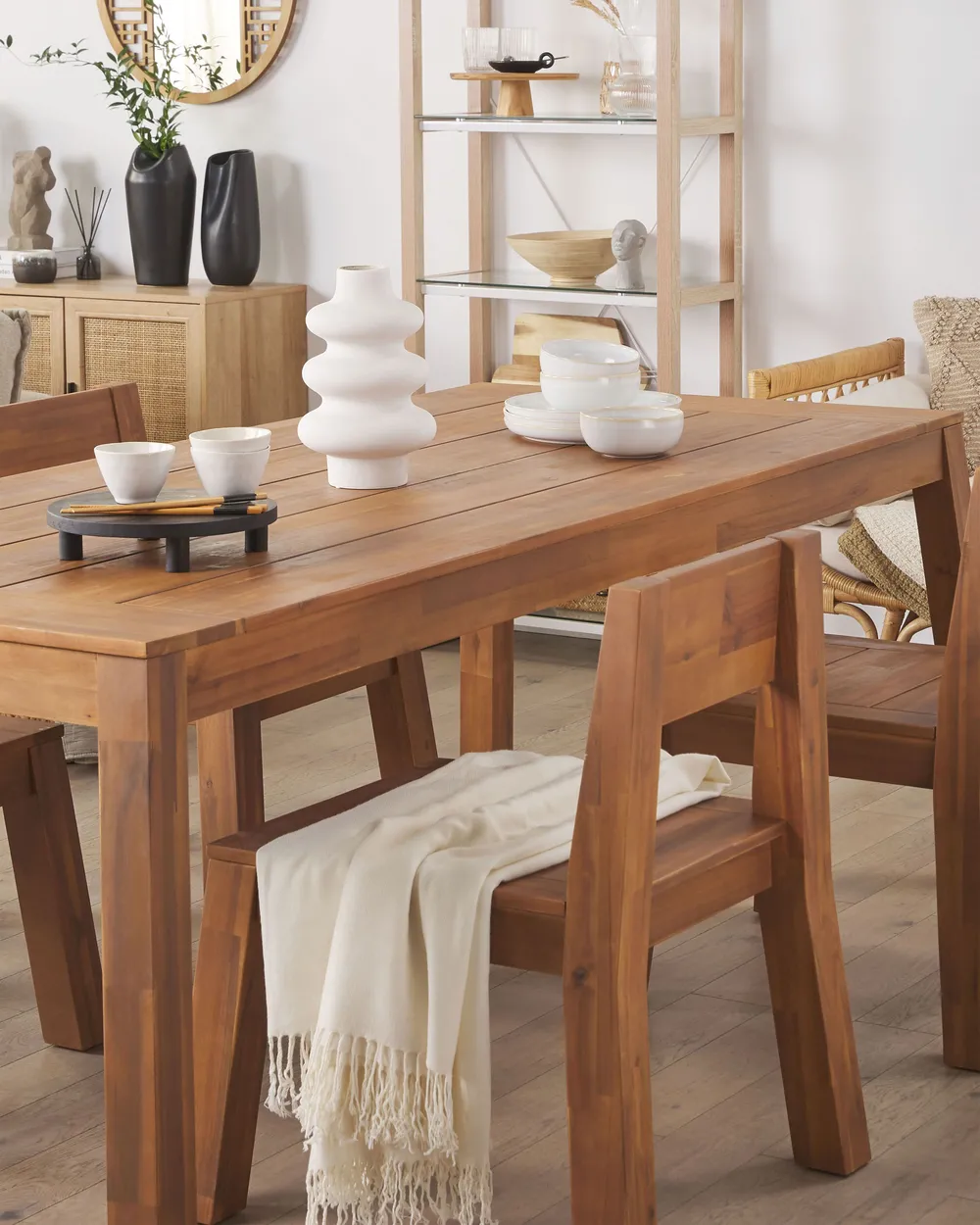 Set of 4 Garden Chairs LIVORNO Acacia Wood Brown_899485